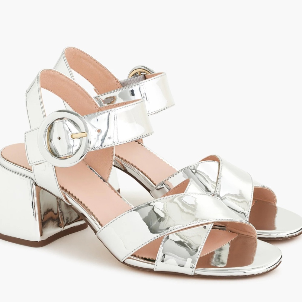 J.CREW SANDALS METALLIC (SILVER MIRROR)